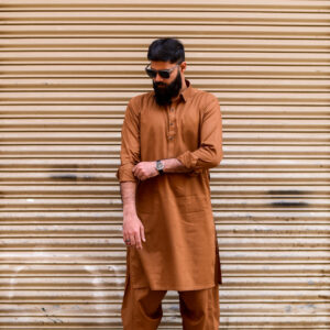 AlifYay Brown Kameez Shalwar 2 piece